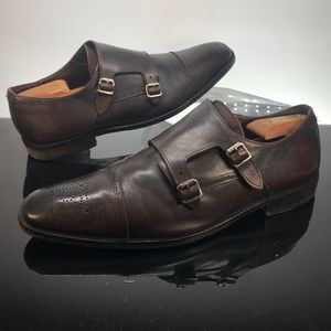 To Boot New York Adam Derrick Brown Leather Double Monk Strap Shoes Size 14